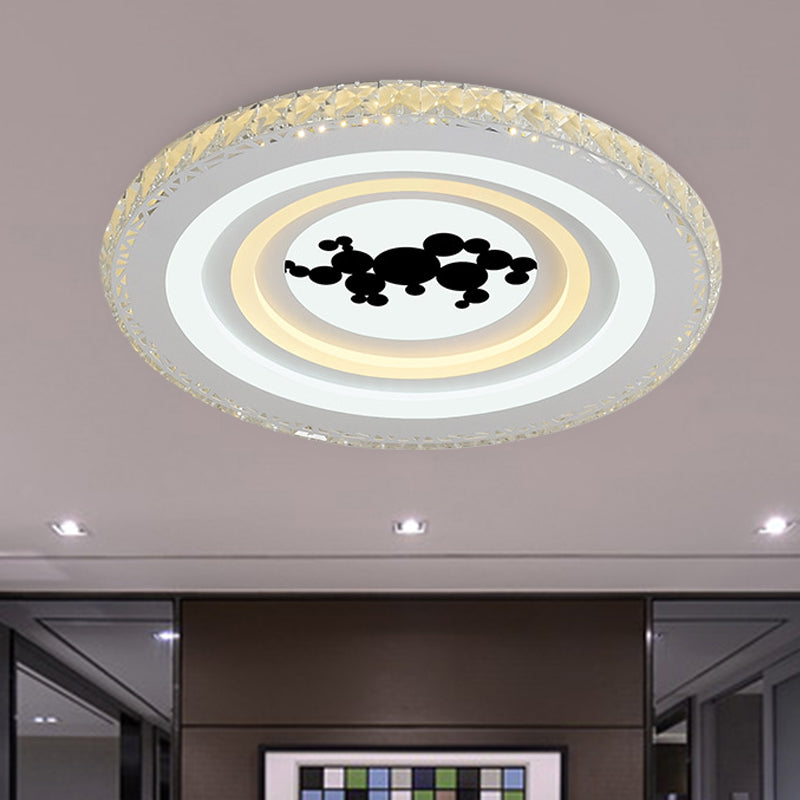 Round/Tree Dining Room Flush Mount Modern Style Crystal LED White Ceiling Lighting Clearhalo 'Ceiling Lights' 'Close To Ceiling Lights' 'Close to ceiling' 'Flush mount' Lighting' 266750