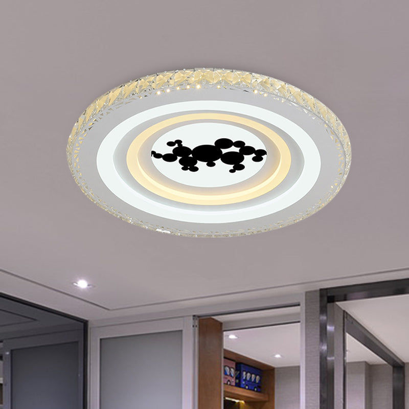 Round/Tree Dining Room Flush Mount Modern Style Crystal LED White Ceiling Lighting Clearhalo 'Ceiling Lights' 'Close To Ceiling Lights' 'Close to ceiling' 'Flush mount' Lighting' 266751