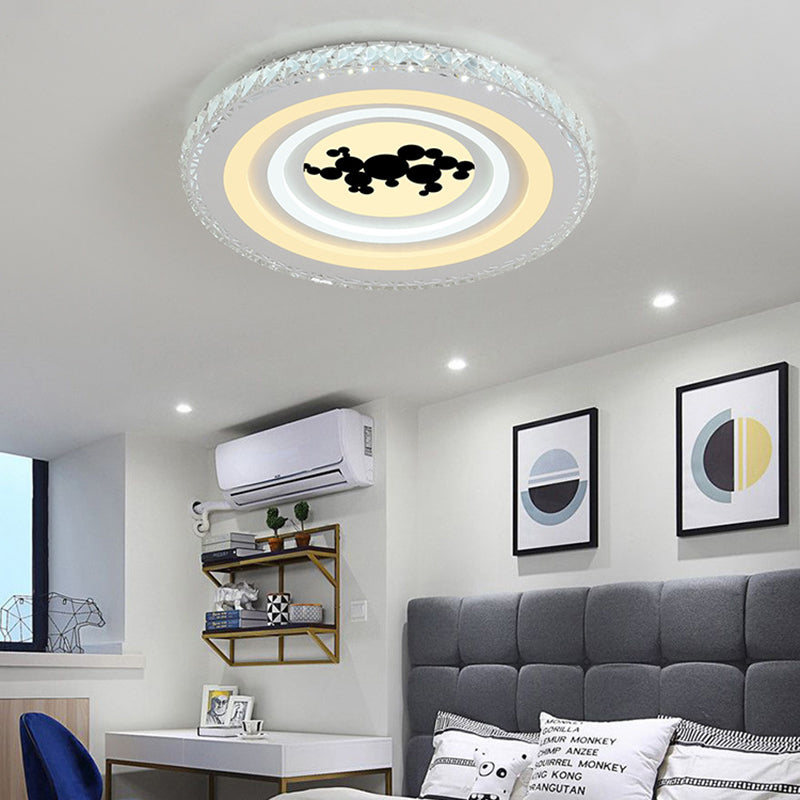 Round/Tree Dining Room Flush Mount Modern Style Crystal LED White Ceiling Lighting Clearhalo 'Ceiling Lights' 'Close To Ceiling Lights' 'Close to ceiling' 'Flush mount' Lighting' 266752