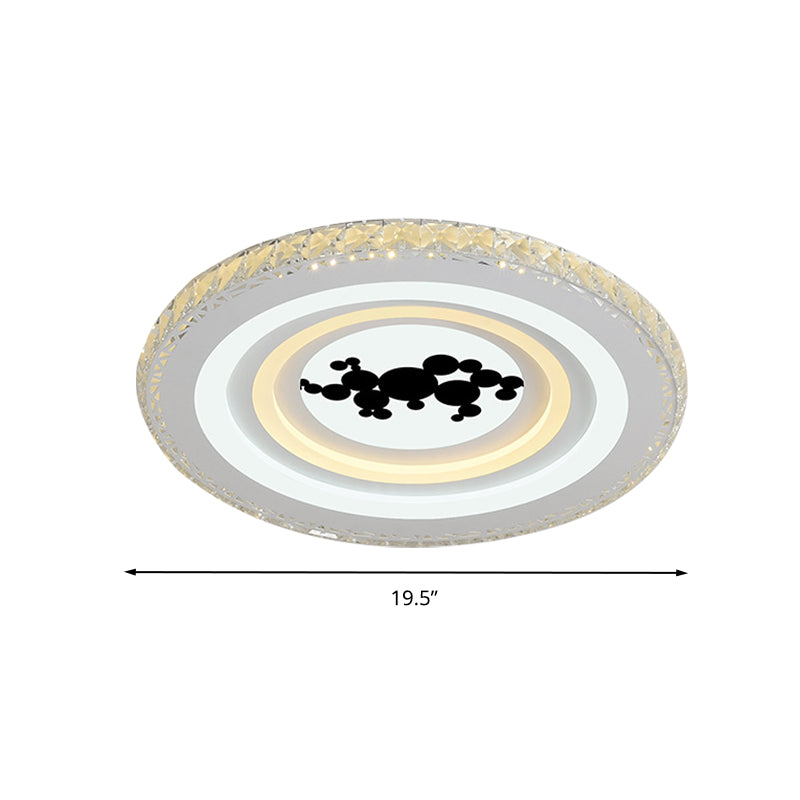 Round/Tree Dining Room Flush Mount Modern Style Crystal LED White Ceiling Lighting Clearhalo 'Ceiling Lights' 'Close To Ceiling Lights' 'Close to ceiling' 'Flush mount' Lighting' 266754