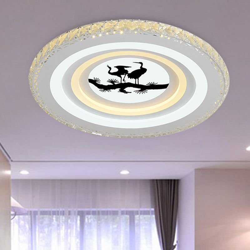 Round/Tree Dining Room Flush Mount Modern Style Crystal LED White Ceiling Lighting Clearhalo 'Ceiling Lights' 'Close To Ceiling Lights' 'Close to ceiling' 'Flush mount' Lighting' 266756