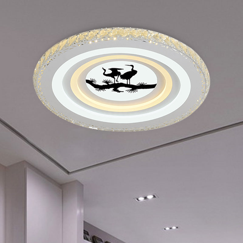 Round/Tree Dining Room Flush Mount Modern Style Crystal LED White Ceiling Lighting Clearhalo 'Ceiling Lights' 'Close To Ceiling Lights' 'Close to ceiling' 'Flush mount' Lighting' 266757