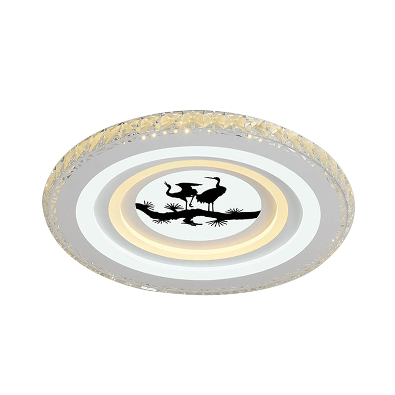 Round/Tree Dining Room Flush Mount Modern Style Crystal LED White Ceiling Lighting Clearhalo 'Ceiling Lights' 'Close To Ceiling Lights' 'Close to ceiling' 'Flush mount' Lighting' 266759