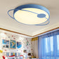 18"/21.5"/25.5" W Round Ceiling Flush Mount Nordic Style Acrylic LED Blue/Pink Flush Light Fixture in Warm/White Light Blue Remote Control Stepless Dimming Clearhalo 'Ceiling Lights' 'Close To Ceiling Lights' 'Close to ceiling' 'Flush mount' Lighting' 266993