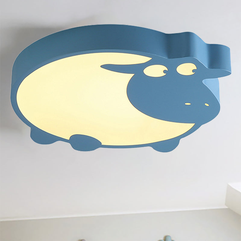 Metal Acrylic Sheep Ceiling Light Boys Girls Bedroom Macaron Stylish LED Flushmount Light Clearhalo 'Ceiling Lights' 'Close To Ceiling Lights' 'Close to ceiling' 'Flush mount' Lighting' 267195