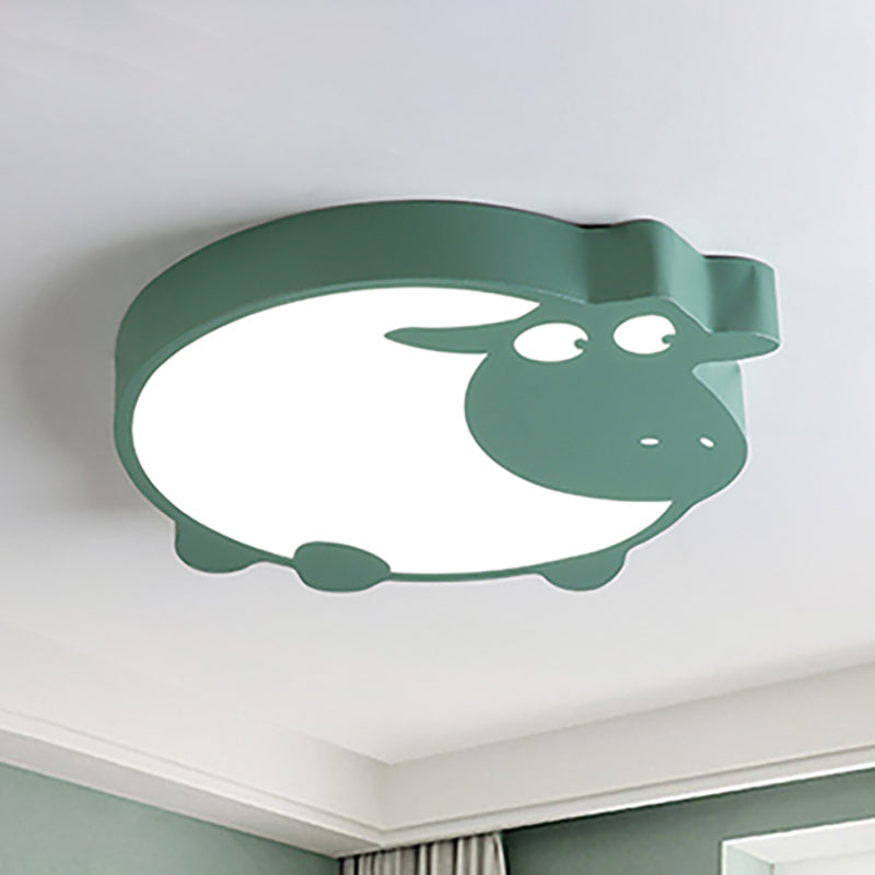 Metal Acrylic Sheep Ceiling Light Boys Girls Bedroom Macaron Stylish LED Flushmount Light Clearhalo 'Ceiling Lights' 'Close To Ceiling Lights' 'Close to ceiling' 'Flush mount' Lighting' 267203