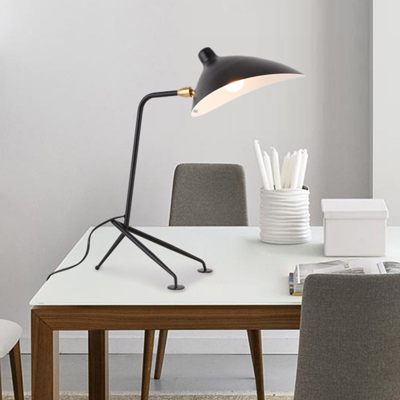 Duckbill Shade Standing Lamp Nordic Style Metal 1 Head Study Room Rotatable Table Lamp in Black/White Clearhalo 'Lamps' 'Table Lamps' Lighting' 267225