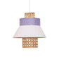 Modern 1 Bulb Suspension Pendant Green/Purple/Light Purple Cylinder Hanging Light Kit with Fabric Shade Clearhalo 'Ceiling Lights' 'Modern Pendants' 'Modern' 'Pendant Lights' 'Pendants' Lighting' 267473