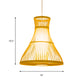 Trumpet Ceiling Light Modernism Bamboo 1 Bulb 12"/16" Wide Wood Pendant Light Fixture Clearhalo 'Ceiling Lights' 'Pendant Lights' 'Pendants' Lighting' 267573