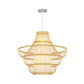 16"/19.5" Wide Jar Suspension Pendant Modernist Bamboo 1 Bulb Wood Hanging Light Kit Clearhalo 'Ceiling Lights' 'Modern Pendants' 'Modern' 'Pendant Lights' 'Pendants' Lighting' 267591
