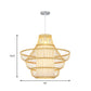 16"/19.5" Wide Jar Suspension Pendant Modernist Bamboo 1 Bulb Wood Hanging Light Kit Clearhalo 'Ceiling Lights' 'Modern Pendants' 'Modern' 'Pendant Lights' 'Pendants' Lighting' 267599
