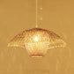 18"/21.5"/25.5" Wide Hat Suspension Pendant Retro Bamboo 1 Bulb Wood Hanging Light Kit for Tearoom Clearhalo 'Ceiling Lights' 'Pendant Lights' 'Pendants' Lighting' 267652