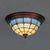 Industrial Vintage Dome Shape Flushmount Ceiling Light Stained Glass 1 Light Flush Mount Ceiling Fixture in White/Clear/Blue Clear Clearhalo 'Ceiling Lights' 'Close To Ceiling Lights' 'Close to ceiling' 'Flush mount' Lighting' 26775