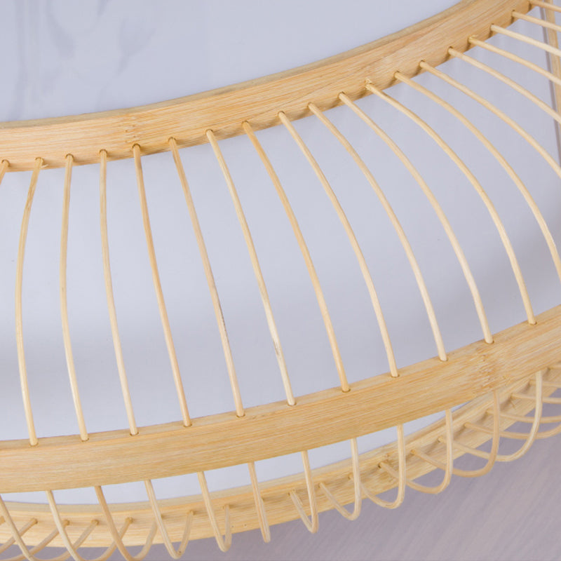 Wood Cylinder/Donut Flush Mount Lamp Traditionary Bamboo LED Ceiling Mounted Light for Living Room Clearhalo 'Ceiling Lights' 'Close To Ceiling Lights' 'Close to ceiling' 'Flush mount' Lighting' 267889