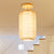 1 Bulb Cylinder/Basket/Cup/Dome Semi Flush Light Modernist Bamboo Ceiling Mounted Fixture in Wood for Living Room Wood A Clearhalo 'Ceiling Lights' 'Close To Ceiling Lights' 'Close to ceiling' 'Semi-flushmount' Lighting' 267942