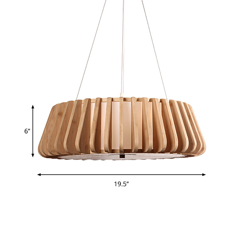19.5"/23.5" Wide Tapered Suspension Lighting Traditional Wood 1 Bulb Nickel Hanging Ceiling Light Clearhalo 'Carpenter Chandeliers' 'Ceiling Lights' 'Chandeliers' 'Industrial' 'Modern Chandeliers' 'Modern' Lighting' 268054