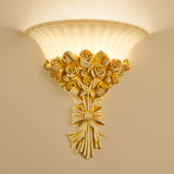 Modern Rose Flush Sconce Light Exquisite 1 Light Resin Wall Lighting Ideas in Beige Clearhalo 'Wall Lamps & Sconces' 'Wall Lights' Lighting' 268328
