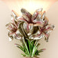 Pink/Gold 1 Light Wall Sconce Retro Resin Floral Wall Mounted Lamp with Trumpet Glass Shade Clearhalo 'Wall Lamps & Sconces' 'Wall Lights' Lighting' 268348