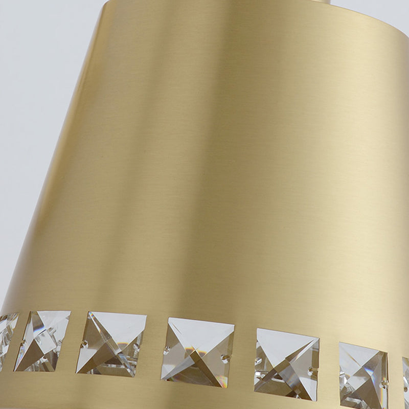 4"/7.5"/12" W 1 Bulb Wall Sconce Modern Style Tapered/Drum/Oval Brass Indoor Wall Mounted Lighting in Gold Clearhalo 'Wall Lamps & Sconces' 'Wall Lights' Lighting' 268522