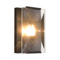 Metal Rectangle Wall Sconce Light Minimalist 1 Head Black/Brass Finish Wall Lighting with Clear/Frostwork Crystal Panel Shade Clearhalo 'Wall Lamps & Sconces' 'Wall Lights' Lighting' 268543