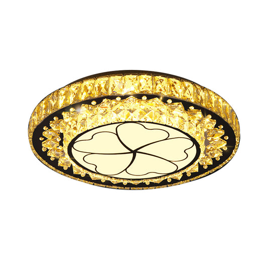 Tiered Crystal Flush Light Contemporary White LED Ceiling Lighting in Third Gear Clearhalo 'Ceiling Lights' 'Close To Ceiling Lights' 'Close to ceiling' 'Flush mount' Lighting' 268623