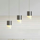 Triple Light Cylinder Hanging Lamp Modern Simple Metal and Glass Chrome Pendant Light for Bar Clearhalo 'Ceiling Lights' 'Modern Pendants' 'Modern' 'Pendant Lights' 'Pendants' Lighting' 268650