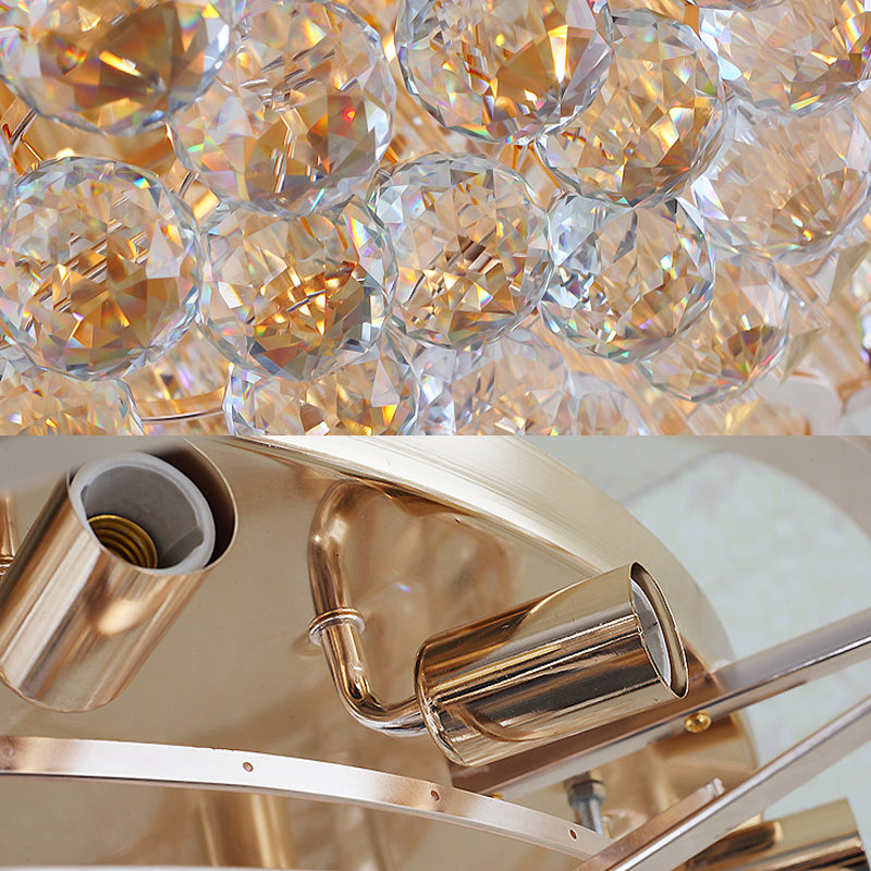 Flower Bedroom Ceiling Fixture Clear Crystal Block Simple Style LED Flush Mount Light in 3 Color Light Clearhalo 'Ceiling Lights' 'Close To Ceiling Lights' 'Close to ceiling' 'Flush mount' Lighting' 268787