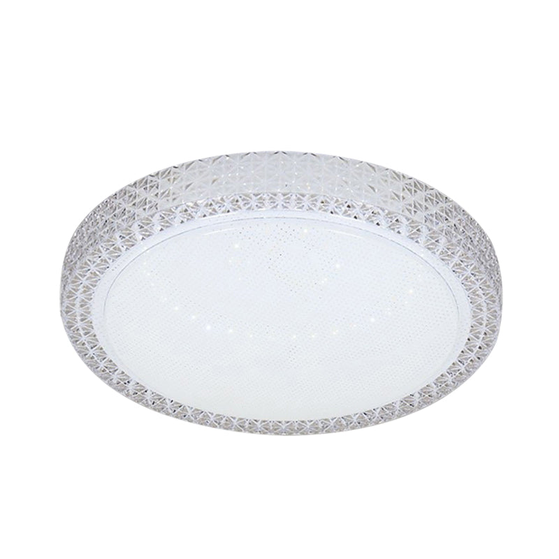 Simple Style Disk Flush Mounted Light Crystal Bedroom LED Ceiling Light Fixture in White Clearhalo 'Ceiling Lights' 'Close To Ceiling Lights' 'Close to ceiling' 'Flush mount' Lighting' 268859
