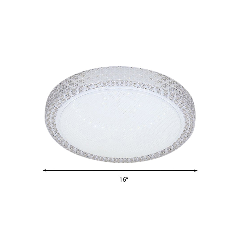 Simple Style Disk Flush Mounted Light Crystal Bedroom LED Ceiling Light Fixture in White Clearhalo 'Ceiling Lights' 'Close To Ceiling Lights' 'Close to ceiling' 'Flush mount' Lighting' 268860
