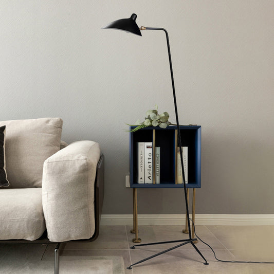 1/3-Light Living Room Floor Lamp with Duckbill Metal Shade Modern Style Black Finish Floor Standing Lamp Clearhalo 'Floor Lamps' 'Lamps' Lighting' 268930