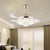 Gold Flower Ceiling Fan Light Contemporary LED Crystal Semi Flush Light with Remote Control/Wall Control/Remote Control and Wall Control Gold Clearhalo 'Ceiling Fans with Lights' 'Ceiling Fans' 'Modern Ceiling Fans' 'Modern' Lighting' 269158