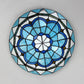 12"/16" W Bowl-Shaped Ceiling Light Industrial Vintage Stained Glass Flush Mount Ceiling Fixture in Blue Clearhalo 'Ceiling Lights' 'Close To Ceiling Lights' 'Close to ceiling' 'Glass shade' 'Glass' 'Semi-flushmount' 'Tiffany close to ceiling' 'Tiffany' Lighting' 26943