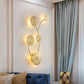 3/6/7 Heads Brass Wall Mount Lamp Asian Style Gold Finish Etched Lotus Leaf Wall Light Sconce Clearhalo 'Wall Lamps & Sconces' 'Wall Lights' Lighting' 269698