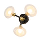 Spherical Sconce Light Contemporary Clear Glass 1/3-Light Black and Gold Wall Lamp Clearhalo 'Cast Iron' 'Glass' 'Industrial' 'Modern wall lights' 'Modern' 'Tiffany' 'Traditional wall lights' 'Wall Lamps & Sconces' 'Wall Lights' Lighting' 269746