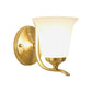 Frosted Glass Bell Wall Mount Lighting Vintage Style 1 Light Living Room Wall Sconce Lamp in Gold Clearhalo 'Wall Lamps & Sconces' 'Wall Lights' Lighting' 269833