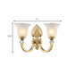 Bell Frosted Glass Wall Sconce Fixture Vintage Style 1/2-Head Bedside Wall Light with Golden Backplate Clearhalo 'Wall Lamps & Sconces' 'Wall Lights' Lighting' 270084