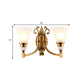 Flared Shade Bedroom Wall Lighting Vintage Style Frosted Glass 1/2-Light Brass Finish Wall Lamp Clearhalo 'Wall Lamps & Sconces' 'Wall Lights' Lighting' 270163