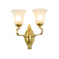 Bell Opal Glass Sconce Light Fixture Vintage Style 1/2-Head Corridor Wall Mount Light in Gold Clearhalo 'Wall Lamps & Sconces' 'Wall Lights' Lighting' 270172