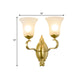 Bell Opal Glass Sconce Light Fixture Vintage Style 1/2-Head Corridor Wall Mount Light in Gold Clearhalo 'Wall Lamps & Sconces' 'Wall Lights' Lighting' 270173