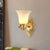 Traditional Bell Shade Wall Light Fixture 1/2-Light Frosted Glass Sconce Lamp with Golden Metallic Arm 1.0 Gold Clearhalo 'Wall Lamps & Sconces' 'Wall Lights' Lighting' 270175