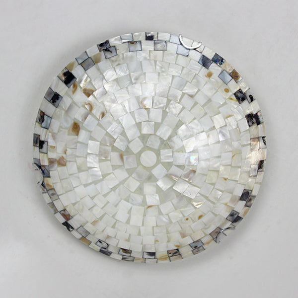 Beige Bowl Ceiling Light Vintage Mosaic Glass 1 Bulb 12"/16"/19.5" Wide Flush Mount Ceiling Light for Dining Room Clearhalo 'Ceiling Lights' 'Close To Ceiling Lights' 'Close to ceiling' 'Glass shade' 'Glass' 'Semi-flushmount' 'Tiffany close to ceiling' 'Tiffany' Lighting' 27021