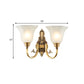 Vintage Curved Wall Mount Lamp 1/2-Head Brass Metallic Wall Sconce Light with White Glass Bell Shade Clearhalo 'Wall Lamps & Sconces' 'Wall Lights' Lighting' 270224