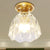 6.5"/7" H Bell/Bowl Corridor Flush Mount Light Colonial Clear Glass 1 Bulb Brass Close to Ceiling Lighting Fixture Brass 7" Clearhalo 'Ceiling Lights' 'Close To Ceiling Lights' 'Close to ceiling' 'Flush mount' Lighting' 270285