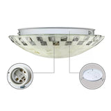 Beige Bowl Ceiling Light Vintage Mosaic Glass 1 Bulb 12"/16"/19.5" Wide Flush Mount Ceiling Light for Dining Room Clearhalo 'Ceiling Lights' 'Close To Ceiling Lights' 'Close to ceiling' 'Glass shade' 'Glass' 'Semi-flushmount' 'Tiffany close to ceiling' 'Tiffany' Lighting' 27028