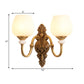 Metal Brass Wall Sconce Fixture Gooseneck 1/2-Light Vintage Stylish Wall Lamp with White Glass Bowl Shade Clearhalo 'Wall Lamps & Sconces' 'Wall Lights' Lighting' 270338