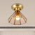 1-Light Beveled Glass Flush Mount Colonialist Brass Cone Hall Close to Ceiling Lighting Brass Clearhalo 'Ceiling Lights' 'Close To Ceiling Lights' 'Close to ceiling' 'Flush mount' Lighting' 270432