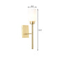 Cylinder Bedroom Wall Light Sconce Modernist Style White Glass 1/2-Head Brass Finish Wall Lamp with Pencil Arm Clearhalo 'Wall Lamps & Sconces' 'Wall Lights' Lighting' 270572