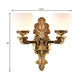Brass 1/2-Light Wall Mounted Lighting Vintage Stylish Frosted White Glass Drum Shade Wall Sconce Clearhalo 'Wall Lamps & Sconces' 'Wall Lights' Lighting' 270656
