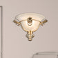 1 Bulb Trumpet Wall Lamp Colonialist Opal Glass Sconce Light Fixture with Copper/Brass Lion Metal Deco for Bedside Copper Clearhalo 'Wall Lamps & Sconces' 'Wall Lights' Lighting' 270797