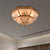 3/4 Bulbs Bowl Ceiling Mount Colonial Brass Curved Frosted Glass Flush Light Fixture for Living Room, 16.5"/18" W Brass Clearhalo 'Ceiling Lights' 'Close To Ceiling Lights' 'Close to ceiling' 'Flush mount' Lighting' 271043